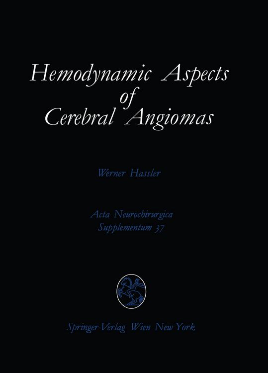Produktbild: Hemodynamic Aspects of Cerebral Angiomas
