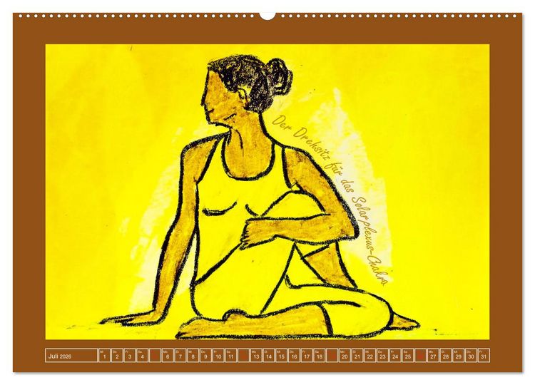 Produktbild: Farbige Yoga Kraftwelt - Yoga Asanas f&uuml;r die Chakren (Wandkalender 2026 DIN A2 quer), CALVENDO Monatskalender
