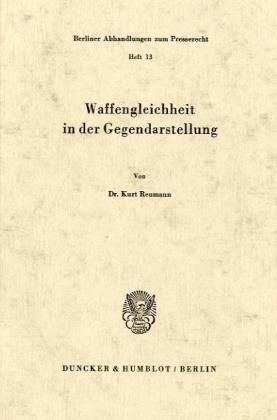 Produktbild: Waffengleichheit in der Gegendarstellung.