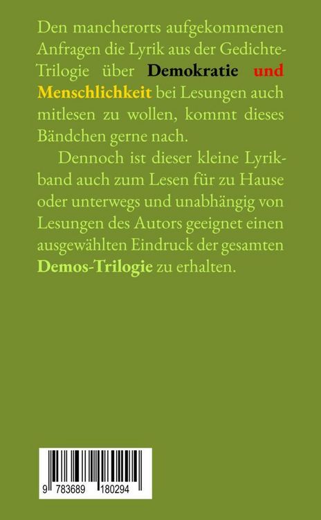 Produktbild: Auswahl zum Mitlesen aus der Demos-Trilogie