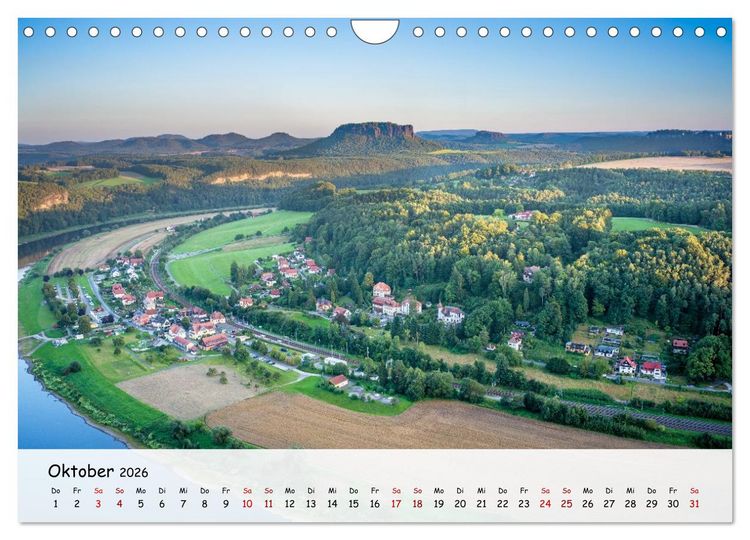 Produktbild: S&auml;chsische Schweiz - Beeindruckende Felsen und unber&uuml;hrte Natur (Wandkalender 2026 DIN A4 quer), CALVENDO Monatskalender