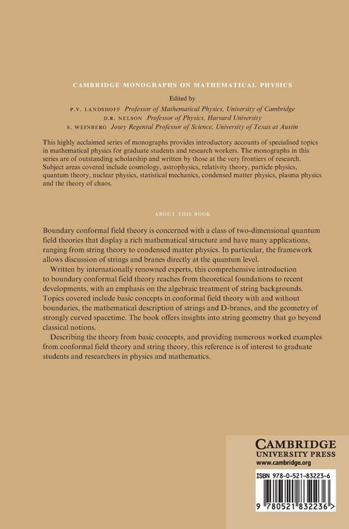 Produktbild: Boundary Conformal Field Theory and the Worldsheet Approach to D-Branes