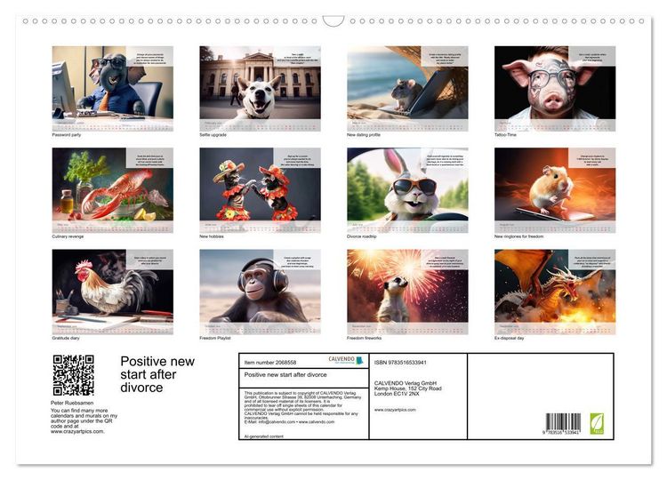 Produktbild: Positive new start after divorce (Wall Calendar 2026 DIN A2 landscape), CALVENDO 12 Month Wall Calendar