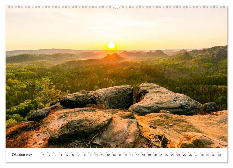 Produktbild: S&auml;chsische Schweiz - Wandern im Elbsandsteingebirge (hochwertiger Premium Wandkalender 2027 DIN A2 quer), Kunstdruck in Hochglanz