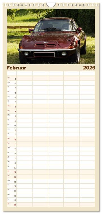 Produktbild: Familienplaner 2026 - Opel GT Der Kalender mit 5 Spalten (Wandkalender, 21 x 45 cm) CALVENDO