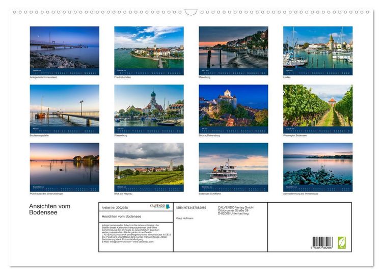 Produktbild: Ansichten vom Bodensee (Wandkalender 2026 DIN A2 quer), CALVENDO Monatskalender