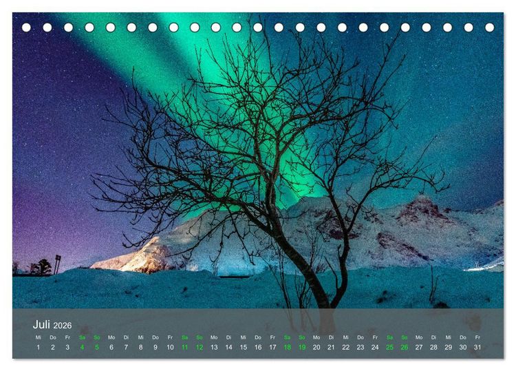 Produktbild: Naturwunder Polarlicht (Tischkalender 2026 DIN A5 quer), CALVENDO Monatskalender