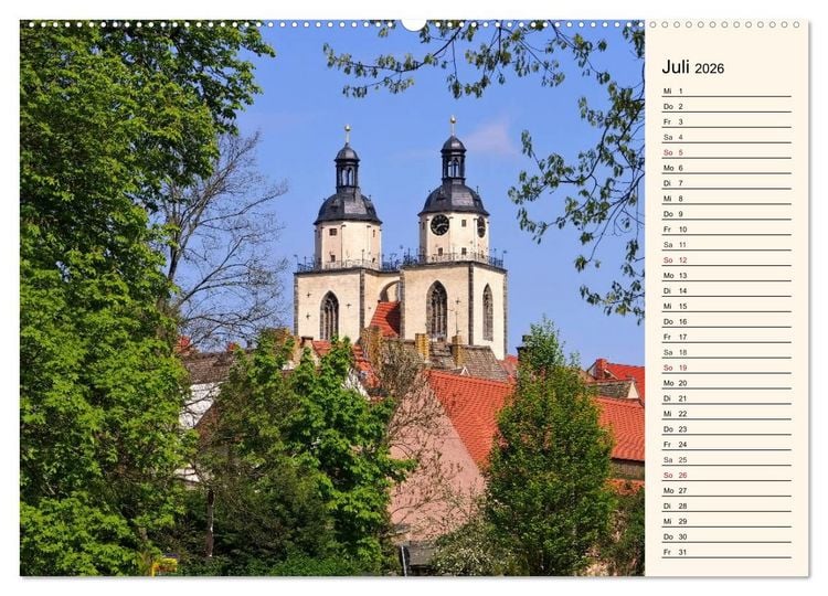 Produktbild: Lutherstadt Wittenberg - Stadt der Reformation (hochwertiger Premium Wandkalender 2026 DIN A2 quer), Kunstdruck in Hochglanz