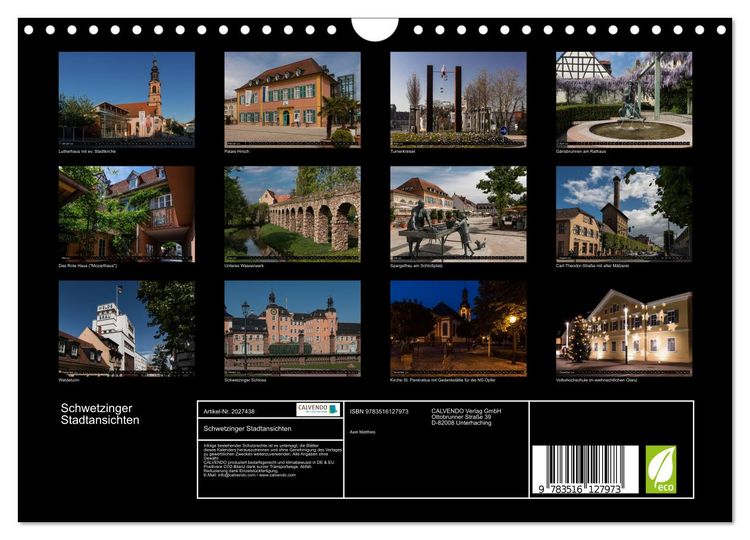 Produktbild: Schwetzinger Stadtansichten (Wandkalender 2026 DIN A4 quer), CALVENDO Monatskalender