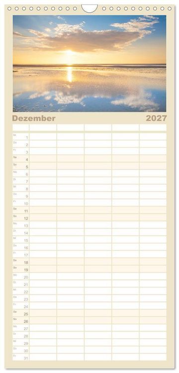 Produktbild: Familienplaner 2027 - Moin Spiekeroog mit 5 Spalten (Wandkalender, 21 x 45 cm) CALVENDO