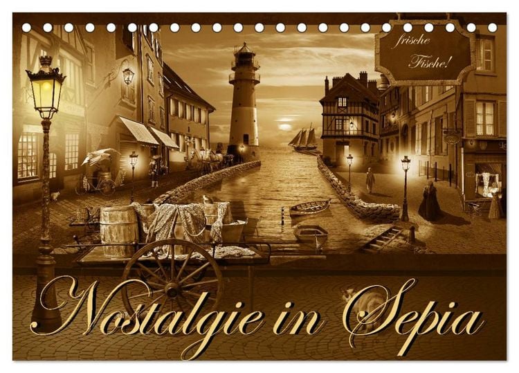 Produktbild: Nostalgie in Sepia (Tischkalender 2026 DIN A5 quer), CALVENDO Monatskalender