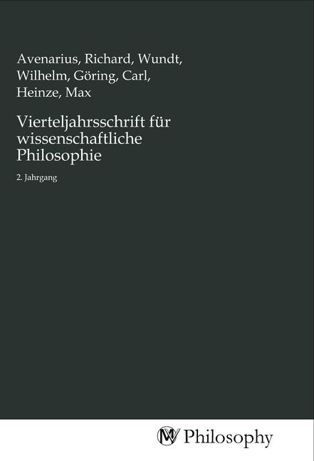 Produktbild: Vierteljahrsschrift f&uuml;r wissenschaftliche Philosophie