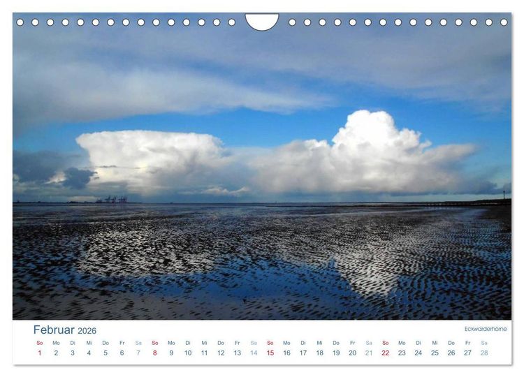 Produktbild: Ebbe und Watt 2026. Impressionen von der Nordseek&uuml;ste (Wandkalender 2026 DIN A4 quer), CALVENDO Monatskalender