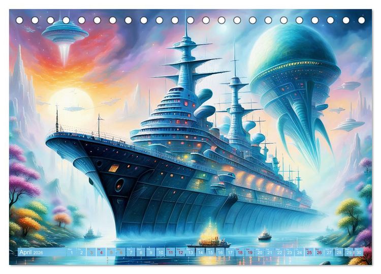 Produktbild: Gigantic ships - Journey into the future (Desk Calendar 2026 DIN A5 landscape), CALVENDO 12 Month DeskCalendar