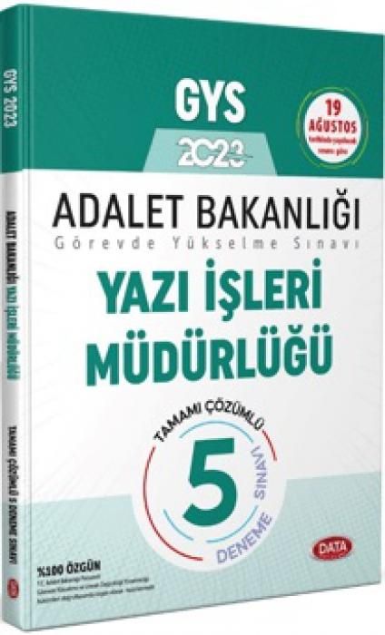 Produktbild: Adalet Bakanligi GYS Yazi Isleri M&uuml;d&uuml;rl&uuml;g&uuml; Tamami C&ouml;z&uuml;ml&uuml; 5 Deneme Sinavi