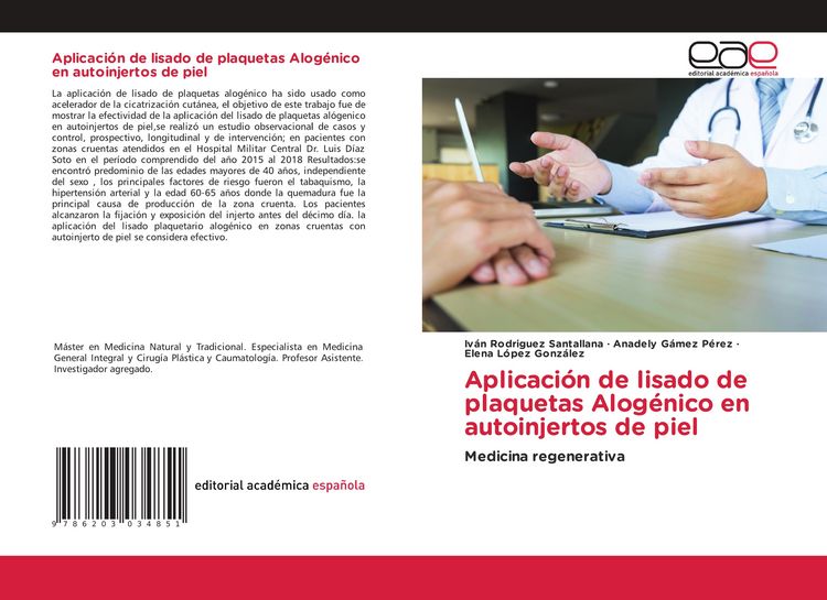 Produktbild: Aplicaci&oacute;n de lisado de plaquetas Alog&eacute;nico en autoinjertos de piel