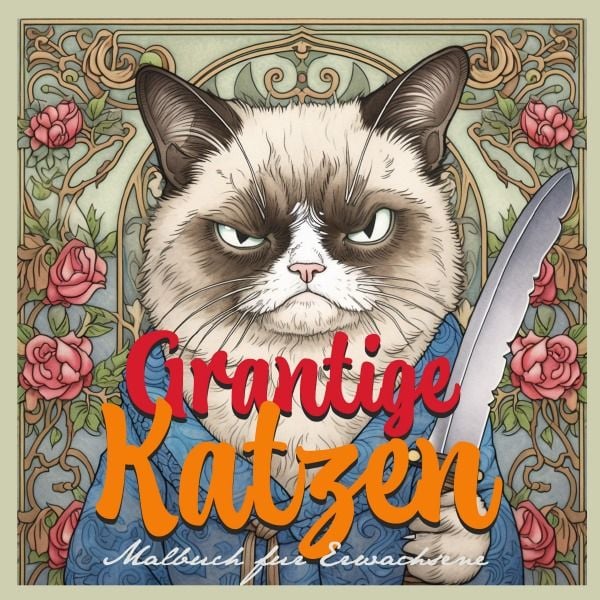 Produktbild: Grantige Katzen Malbuch f&uuml;r Erwachsene Graustufen