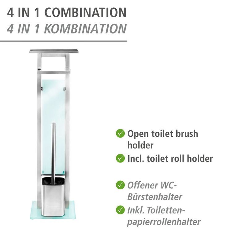 Produktbild: Stand WC-Garnitur Mod. Debar mit Ablage Edelstahl, rostfrei
