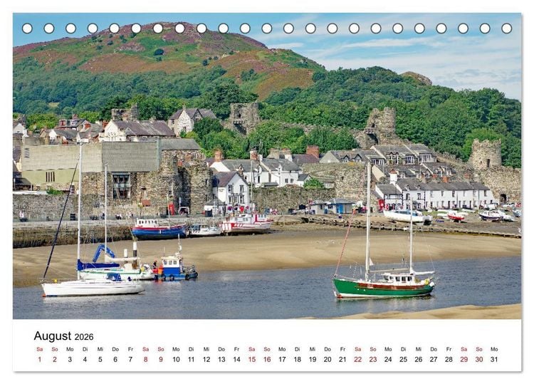 Produktbild: Cornwall und Wales (Tischkalender 2026 DIN A5 quer), CALVENDO Monatskalender