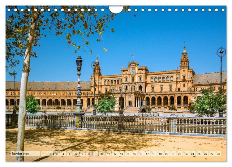 Produktbild: La belle Andalousie: S&eacute;ville - M&aacute;laga - Grenade - Ronda - Antequera (Calendrier mural 2026 DIN A4 vertical), CALVENDO calendrier mensuel