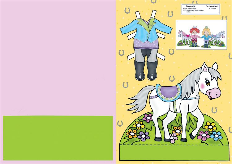 Produktbild: Mein gro&szlig;er Mal- und Ausschneidespa&szlig; mit Pony, Prinzessin und Einhorn