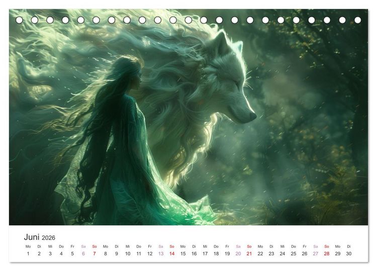 Produktbild: Von Elfen, Drachen und Zauberern - Ein Blick in fantastische Welten (Tischkalender 2026 DIN A5 quer), CALVENDO Monatskalender