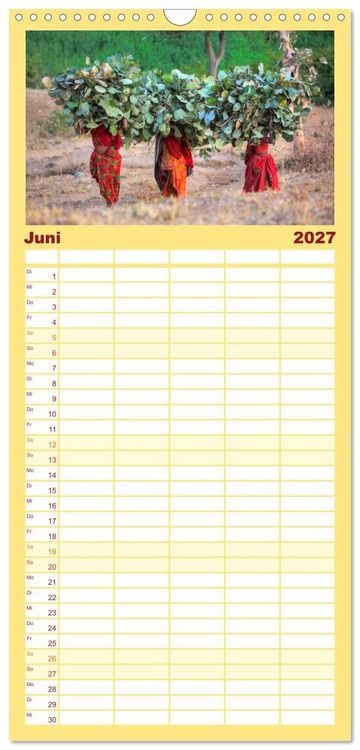 Produktbild: Familienplaner 2027 - Indiens Gesichter mit 5 Spalten (Wandkalender, 21 x 45 cm) CALVENDO