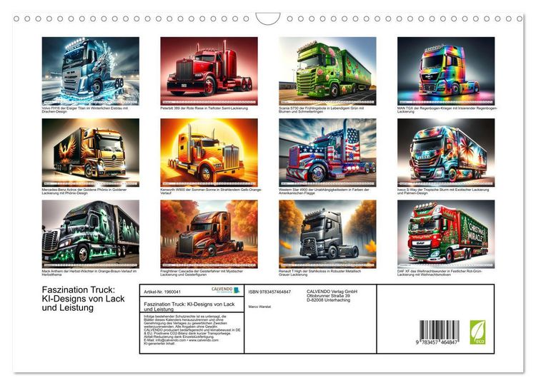 Produktbild: Faszination Truck: KI-Designs von Lack und Leistung (Wandkalender 2026 DIN A3 quer), CALVENDO Monatskalender
