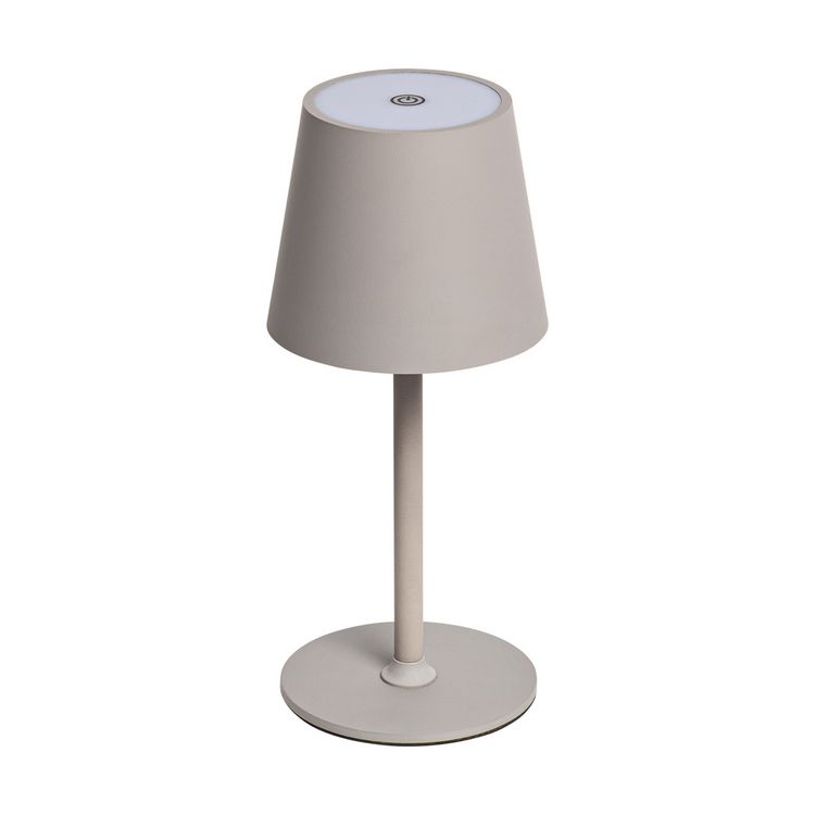 Produktbild: Idena LED Tischleuchte Touch Metall grau 11x24/38cm Akku USB dimmbar 3 Modi Innen und Au&szlig;en
