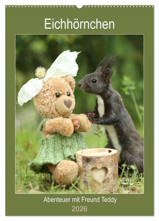 Produktbild: Eichh&ouml;rnchen - Abenteuer mit Freund Teddy (Wandkalender 2026 DIN A2 hoch), CALVENDO Monatskalender