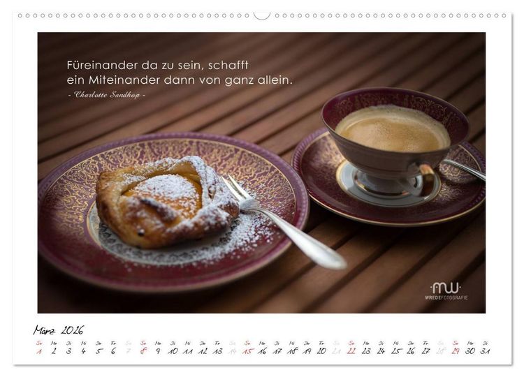 Produktbild: Gedanken... Bildkalender mit Spr&uuml;chen (hochwertiger Premium Wandkalender 2026 DIN A2 quer), Kunstdruck in Hochglanz