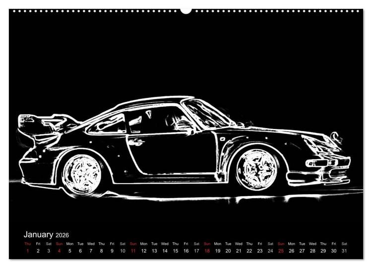 Produktbild: 911 Lines (High Quality Premium Wall Calendar 2026 DIN A2 landscape),CALVENDO 12 Month Wall Calendar