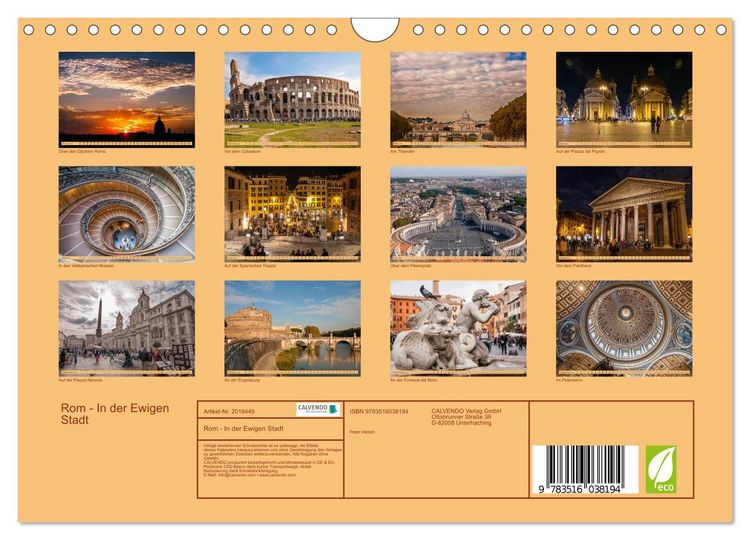 Produktbild: Rom - In der Ewigen Stadt (Wandkalender 2026 DIN A4 quer), CALVENDO Monatskalender