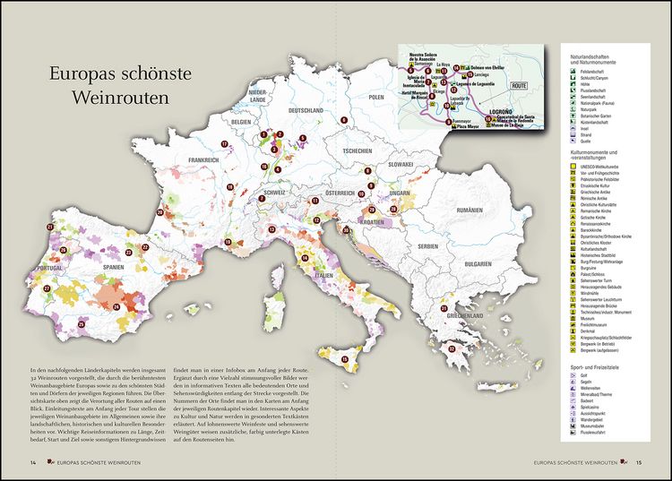 Produktbild: KUNTH Europas sch&ouml;nste Weinrouten