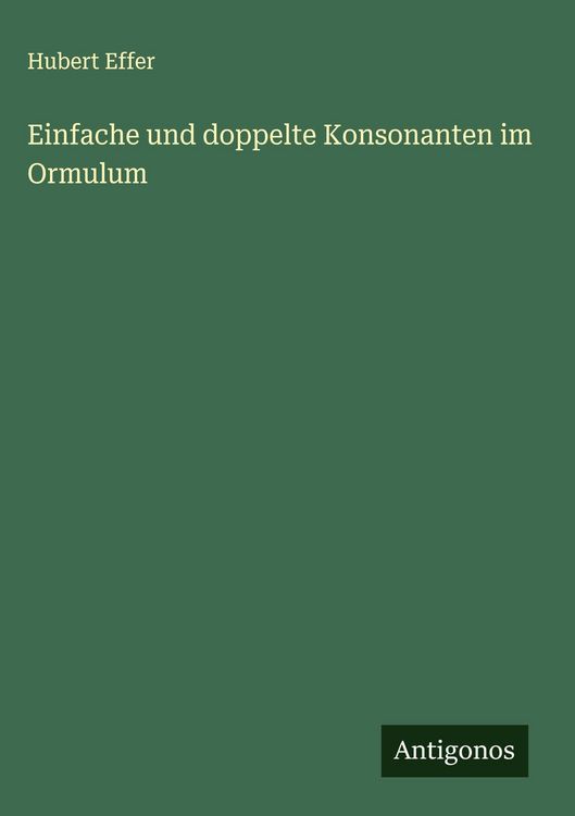 Produktbild: Einfache und doppelte Konsonanten im Ormulum