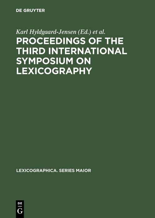 Produktbild: Proceedings of the Third International Symposium on Lexicography