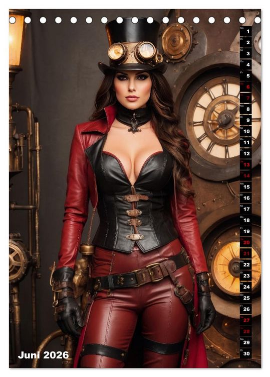 Produktbild: Steampunk Divas (Tischkalender 2026 DIN A5 hoch), CALVENDO Monatskalender