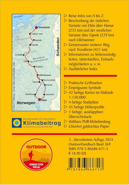 Produktbild: Norwegen: Olavsweg West- und Ostroute von Oslo nach Trondheim