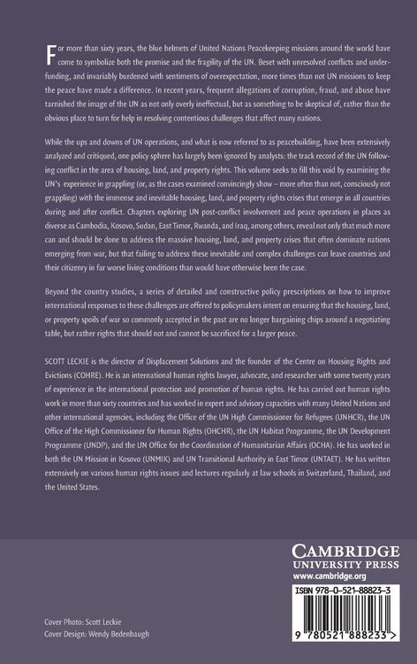 Produktbild: Housing, Land, and Property Rights in Post-Conflict United Nations and Other Peace Operations