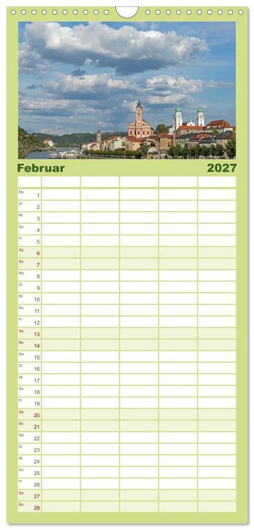 Produktbild: Familienplaner 2027 - Passau - Dreifl&uuml;ssestadt an Donau, Inn und Ilz mit 5 Spalten (Wandkalender, 21 x 45 cm) CALVENDO