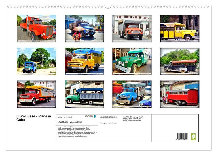 Produktbild: LKW-Busse - Made in Cuba (Wandkalender 2026 DIN A2 quer), CALVENDO Monatskalender