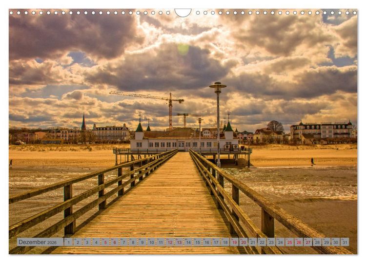 Produktbild: Das Kaiserbad Ahlbeck &ndash; Augenblicke eines Apriltages von der Ostseeinsel Usedom (Wandkalender 2026 DIN A3 quer), CALVENDO Monatskalender