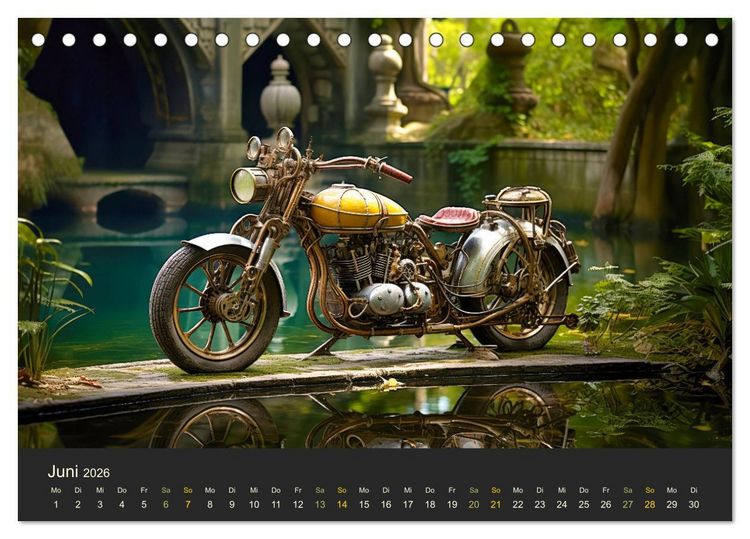 Produktbild: Steampunk Motorr&auml;der (Tischkalender 2026 DIN A5 quer), CALVENDO Monatskalender