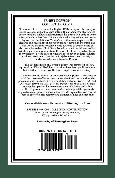 Produktbild: Ernest Dowson Collected Poems