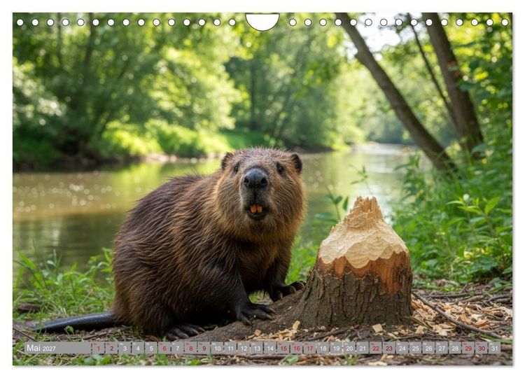 Produktbild: Biberwelt (Wandkalender 2027 DIN A4 quer), CALVENDO Monatskalender