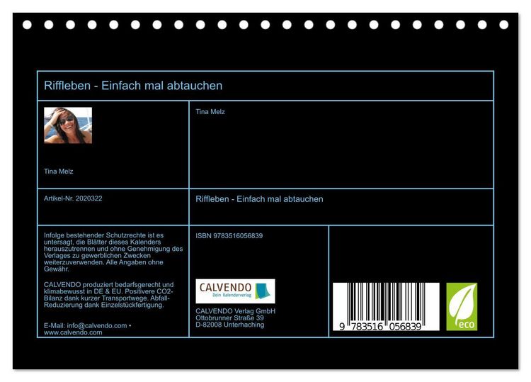 Produktbild: Riffleben - Einfach mal abtauchen (Tischkalender 2026 DIN A5 quer), CALVENDO Monatskalender