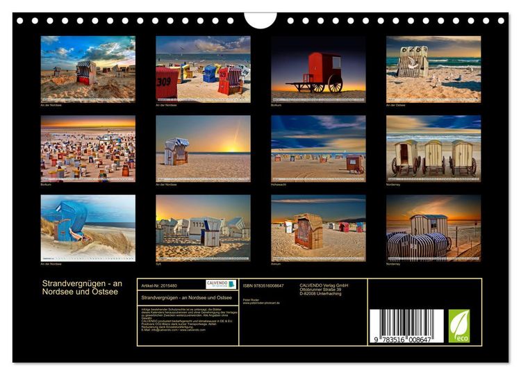 Produktbild: Strandvergn&uuml;gen - an Nordsee und Ostsee (Wandkalender 2026 DIN A4 quer), CALVENDO Monatskalender