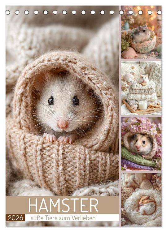 Produktbild: Hamster - s&uuml;&szlig;e Tiere zum Verlieben (Tischkalender 2026 DIN A5 hoch), CALVENDO Monatskalender