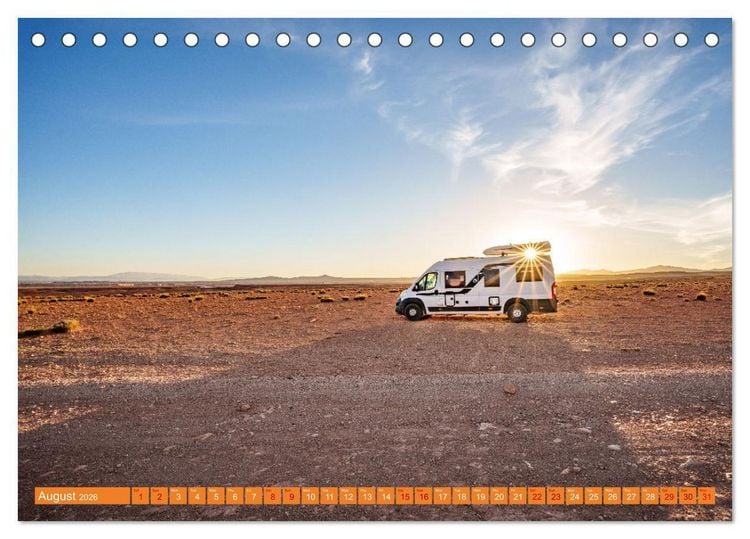 Produktbild: Van Life Road Trip Morocco (Desk Calendar 2026 DIN A5 landscape), CALVENDO 12 Month DeskCalendar