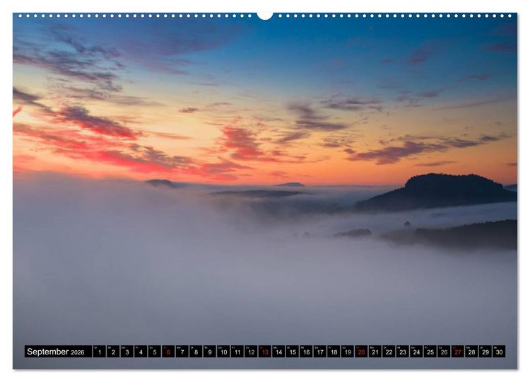 Produktbild: Nebelwelten S&auml;chsische Schweiz (Wandkalender 2026 DIN A2 quer), CALVENDO Monatskalender